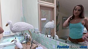 european fetish girl gives footjob and gets anal insertion in hd