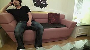 sato-chan arrives in maid cosplay for blowjob session