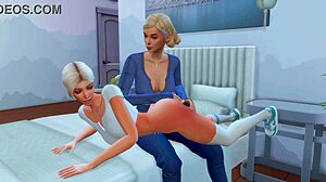 Futanari mostohaanya rendezett kemény anál szexet a heteró mostohalányának Sims Me Hentai animációban