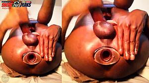 big black dick but used to get fucked in jail now a huge hollow buttplug keeps his asshole wide for you ass monkey 😏