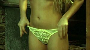 blonde slave with beautiful body serves her mistress