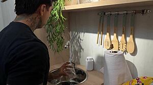 i fucked the hot manicurist hard in my kitchen