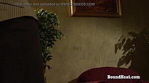 lesbian slave and dominant madame making love on the bed