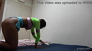 No bra big tits japanese girl cleans in sexy costume 😍