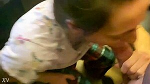 i'm sucking big cock and getting cumshot on my tits pov