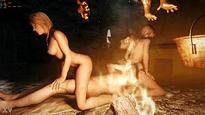 European Spanish Fire Performance With Passionate Moves