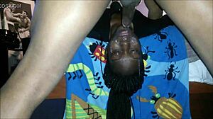 Amateur black gal gets her mouth fucked hard in homemade video