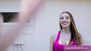 Khloe Kapri Melissa Stratton Hot Busty Lesbian Milf Seduces Her Teen 18+ Friend After Intense Morning Workout.