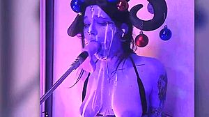 Beautiful devil passionately gives blowjobs filled with cum