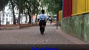 brazil lost the game but i got the argentine girl's ass in red sheer, full video