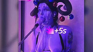 Beautiful devil passionately gives blowjobs filled with cum