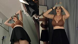 Look at this hidden cam footage of a girl in the fitting room without panties