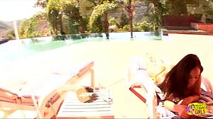 Did seeing that gorgeous brunette in tiny bikini make you crave lesbian sex?