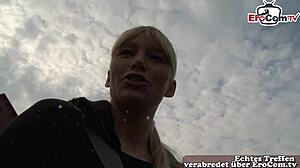 Deutsches Straßen Casting mit einer Blonden Schlampe Teen 18+ Amateurs Interview European Shy German Sex for Cash POV