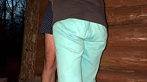 first time public encounter at barn with beautiful pregnant stranger