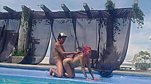 What happens when your cousin doesn't wear swimsuit at the pool