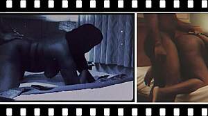 having doggystyle session with thick black girlfriend's big ass on monster cock 😍