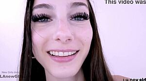 hot girl in interview gets pussy teased by long dick