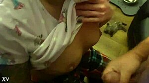 i'm sucking big cock and getting cumshot on my tits pov