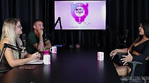 val mineirinha in bold bora cast with bruna carlos on sheer red