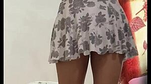 My colombian friend alexia's room with sensual model in miniskirt