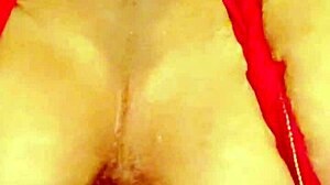 Shemale with Wide Pussy Receives Cumshot