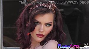 All natural redhead milf stripping sensually at the desert