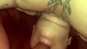 she gives a deepthroat and gets a facial on her big natural tits