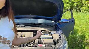 i asked the bitch to help fix the car but she helped my dick instead