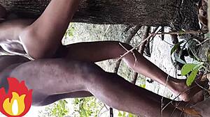 Colombian Young Bride Fucked Outdoors By River Latina Amateur!