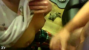 i'm sucking big cock and getting cumshot on my tits pov