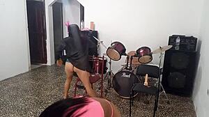 Who dances better, the white bitch or the brunette? Both are whores with strange things in their pussies!