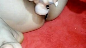 Sexy colombian babe masturbates with dildo and shows ass