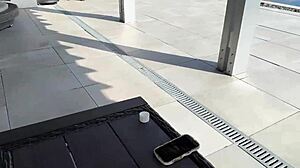 oiled bj by the pool