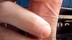 Soft handjob on cock leads to cum