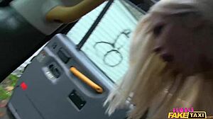 Retired pornstar Rebecca More in a surprising hardcore fuck with a marine in a fake taxi