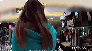 Stunning czech chick was seduced in the hypermarket and shagged in pov