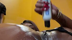 Wet Black Amateur Assfucked Pussy Cream Machine