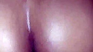 Ebony wife bent over, her ass pounded hard in doggystyle position