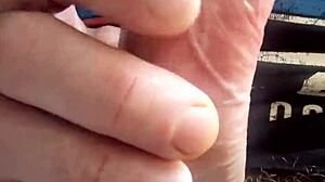 Soft handjob on cock leads to cum