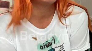 Young redhead takes anal with cum inside. Excited yet?