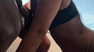 cute brazilian girl tries ebony cock for the first time in sucking blowjob cumshot