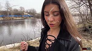 I WALK THROUGH THE PARK WITH CUM ON MY FACE, FEELING SO EXPOSED AND DRIPPING