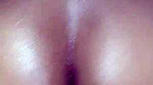 Ebony wife bent over, her ass pounded hard in doggystyle position