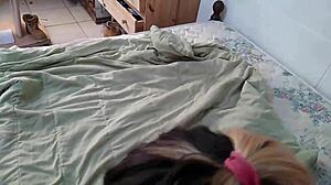 Behind the scenes with cute teen after shower