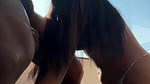 cute brazilian girl tries ebony cock for the first time in sucking blowjob cumshot