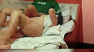 Mistress Fucks Amateur Asian in Grab Car, Creampie in Missionary and Doggystyle