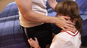 Naughty cheerleader Mariah Mars takes dick in tight pussy