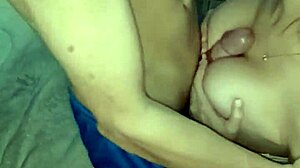First anal with boyfriend, cum on tits