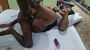 I saw this latina teen touching herself and gave her a tasty double penetration with my big black cock.